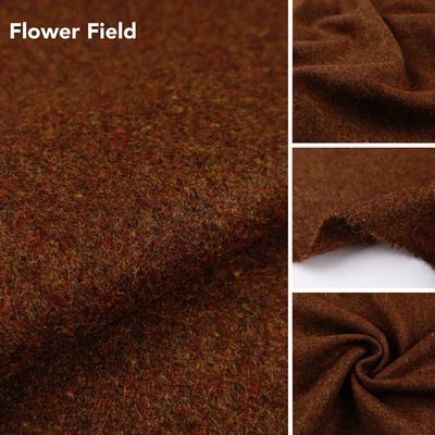 进口厚实 复古红棕色彩纱全毛品质羊毛呢毛料面料大衣外套布料diy