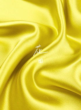光泽有型 进口黄色醋酸混纺时装缎面料西装套装连衣裙高定布料diy