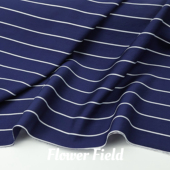 亲肤不透 简约藏蓝色色织横条纹天丝麻亚麻面料衬衣汉服裙子布料