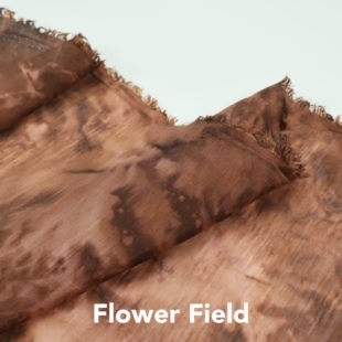 柔软微透 深咖啡橘色草木染扎染丝麻亚麻天丝棉布料纱裙汉服面料