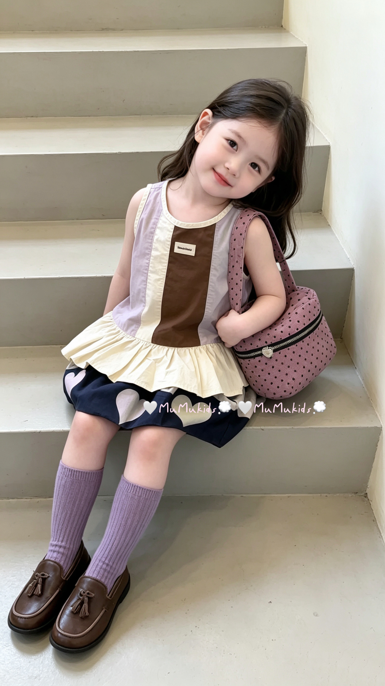 Ido女童背心裙套装新款韩版儿童刺绣花边背心+半身裙两件套