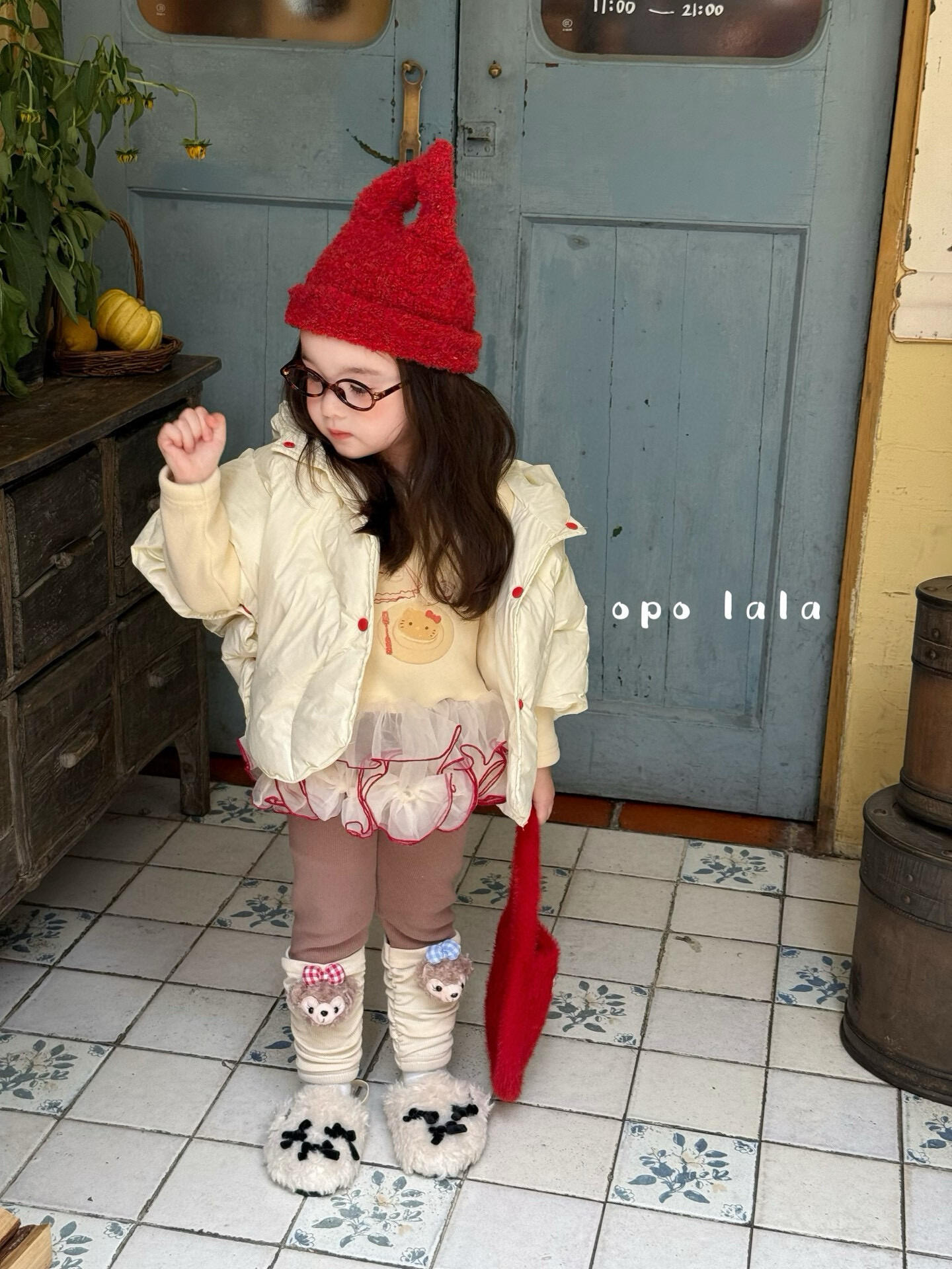 Opolala 童装女童棉服25秋冬新超好看洋气小女孩保暖连帽棉袄外套