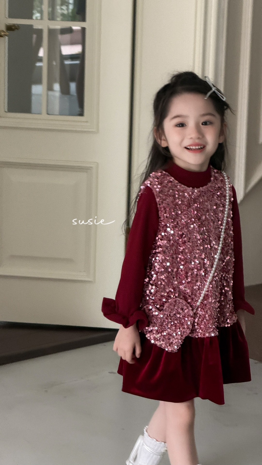 susie女童24秋冬儿童洋气丝绒带