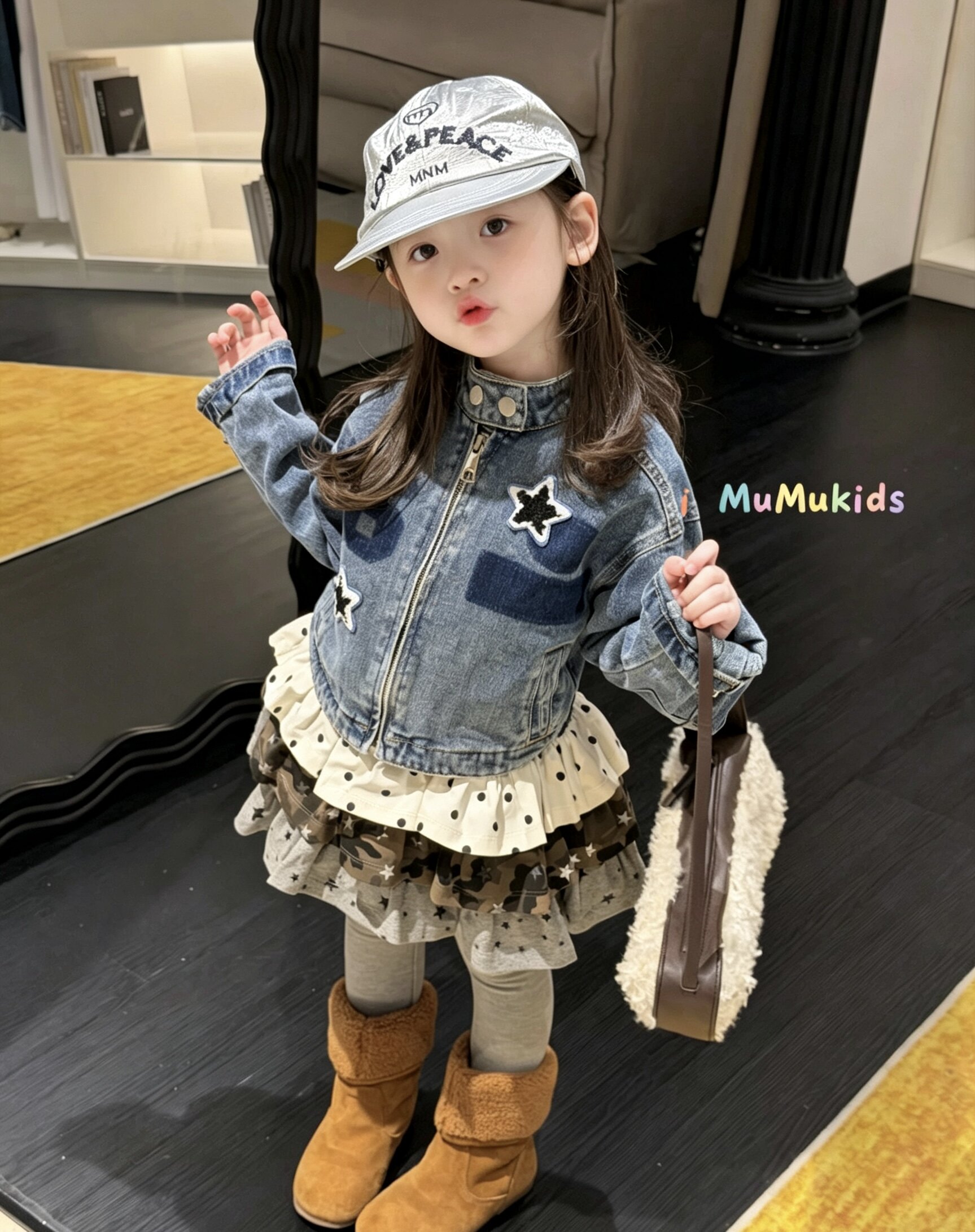Idolnn26新儿童牛仔外套女童春秋夹克上衣中大童洋气时髦外套8684图片