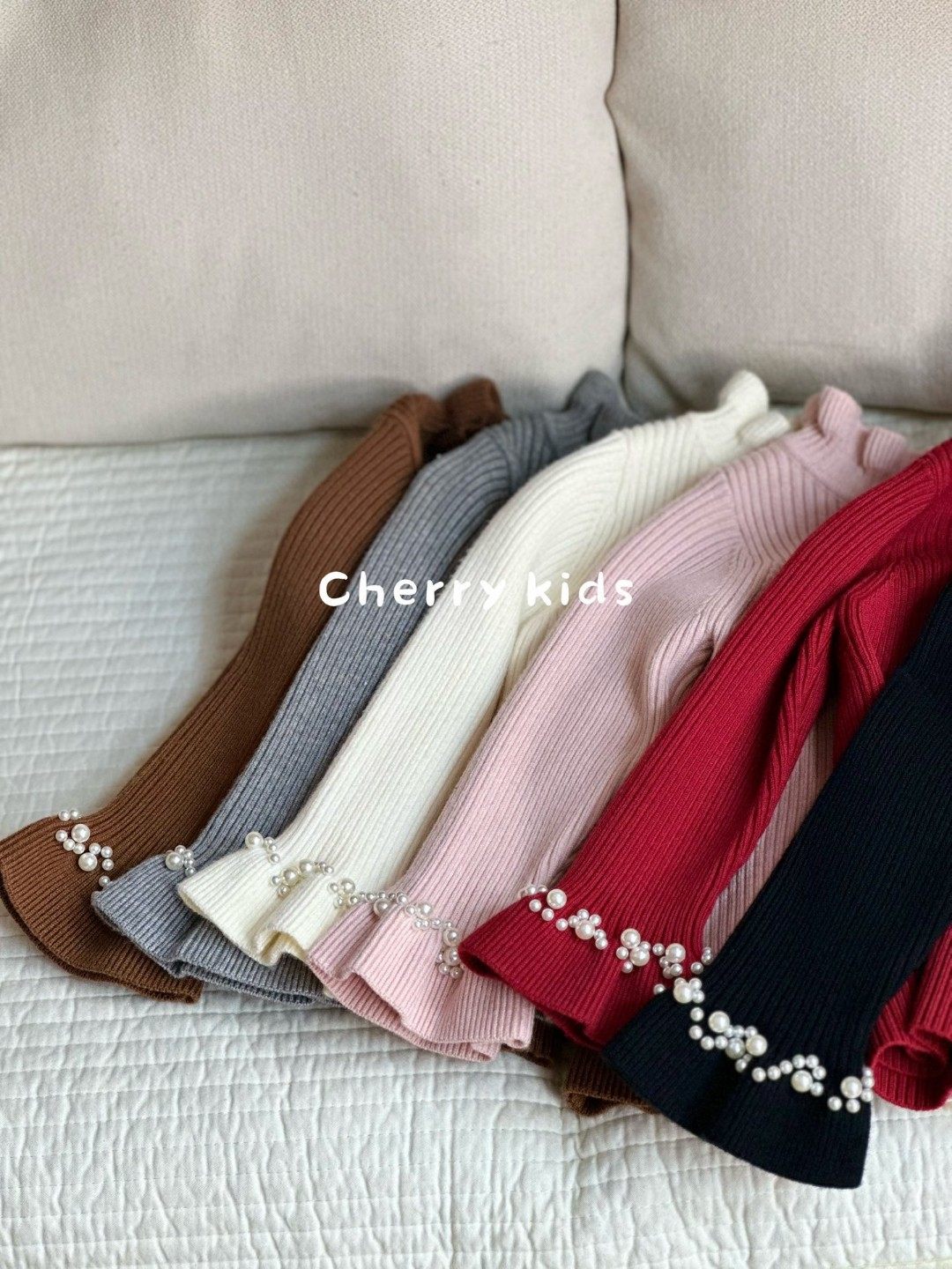 樱桃24冬季新款女童毛衣针织衫儿童洋气百搭上衣花边袖珍珠5509,童装/婴儿装/亲子装,毛衣/针织衫,淘宝优惠券,粉丝福利购,淘宝优惠卷