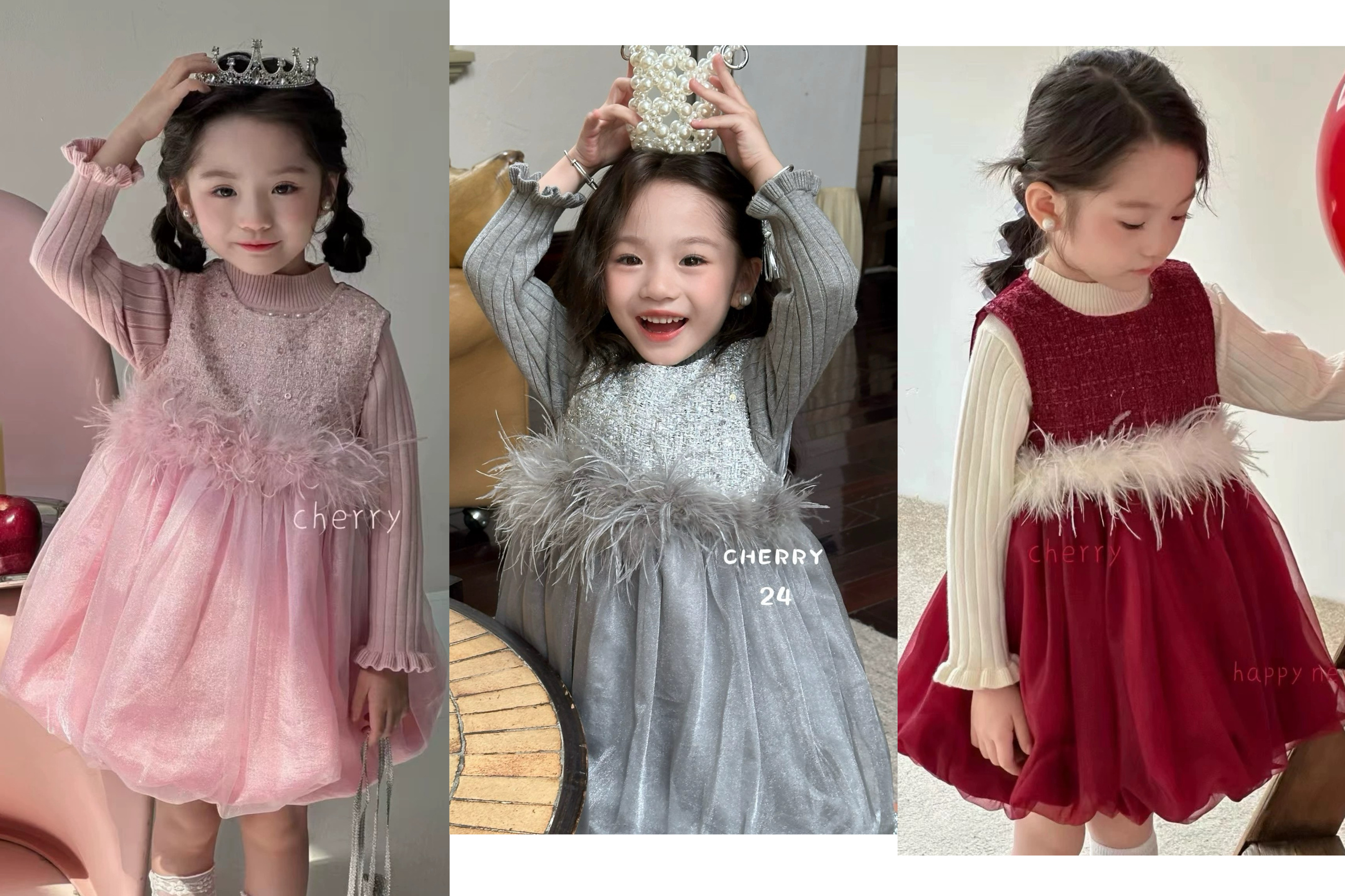 女童连衣裙加绒秋冬新洋气高定