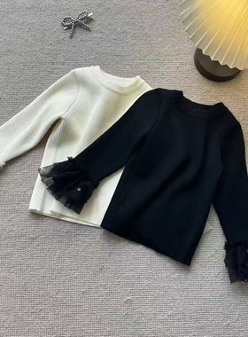 cherr秋冬新女童长袖毛衣小女孩洋气针织打底上衣韩版潮毛衣5511