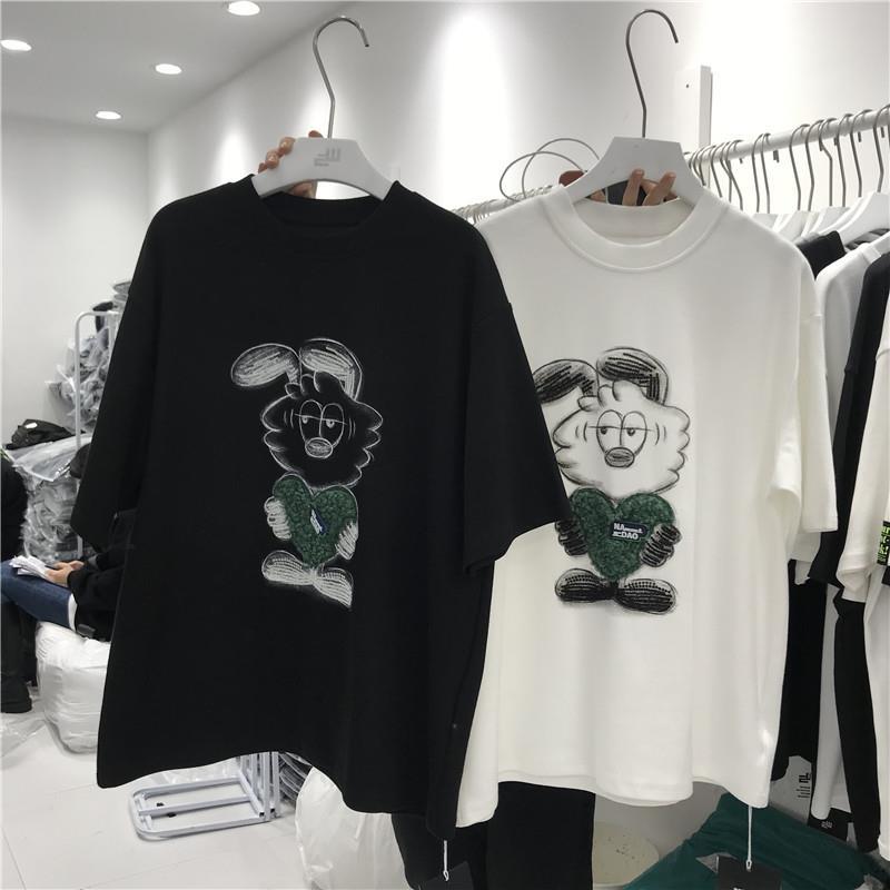 New printing cartoon fun casual loose thick short sleeve T-shirt women's fashion