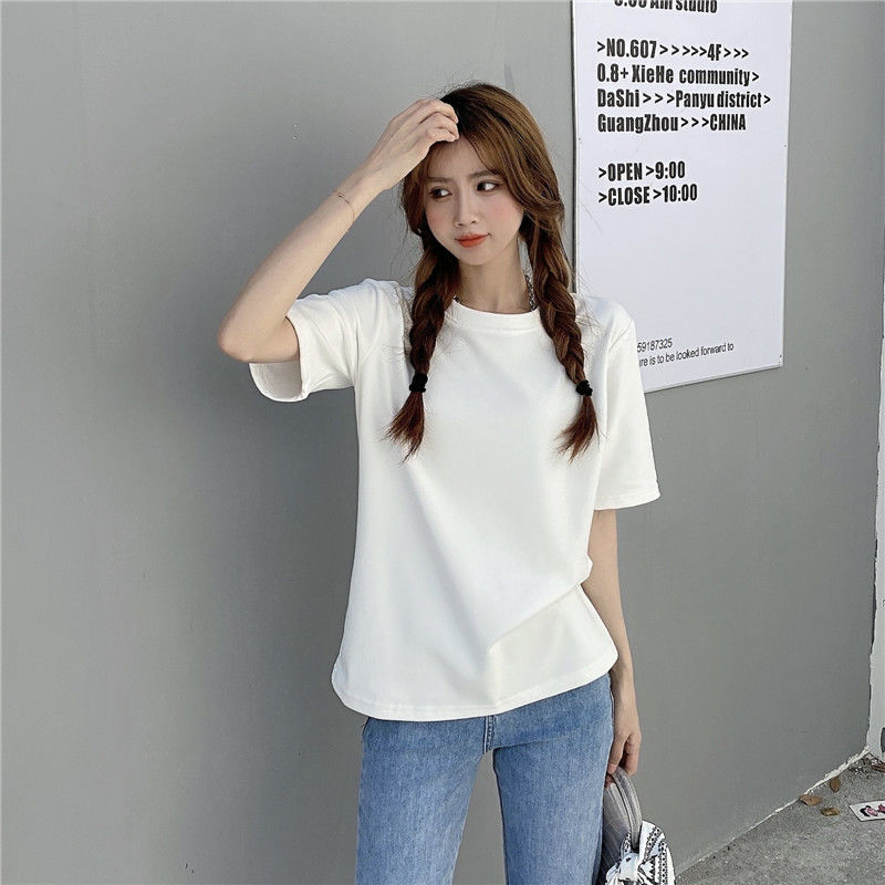 Real shooting of new spring and autumn style moulting thickened body loose and versatile Korean casual top