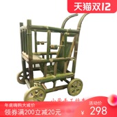 手工夏季 宝宝婴儿竹子四轮手推车可站可坐可睡儿童竹子竹制推车竹