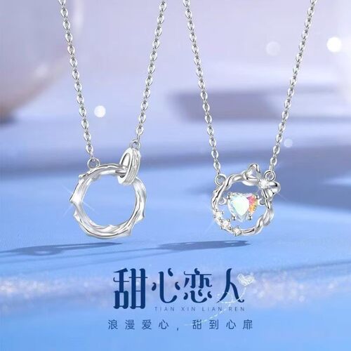 莫比乌斯甜心情侣蝴蝶结锁骨链