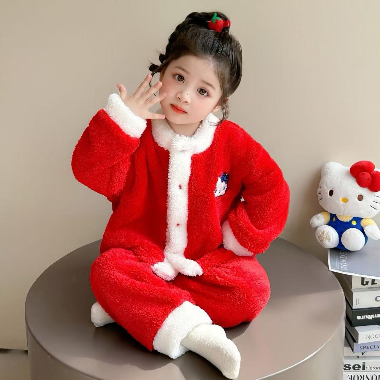 hellokitty女童睡衣兰绒家居服