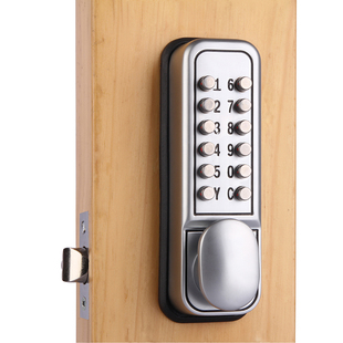 三代机械密码锁户外花园庭院木门室内门房门铝艺门铁艺栅栏门古铜