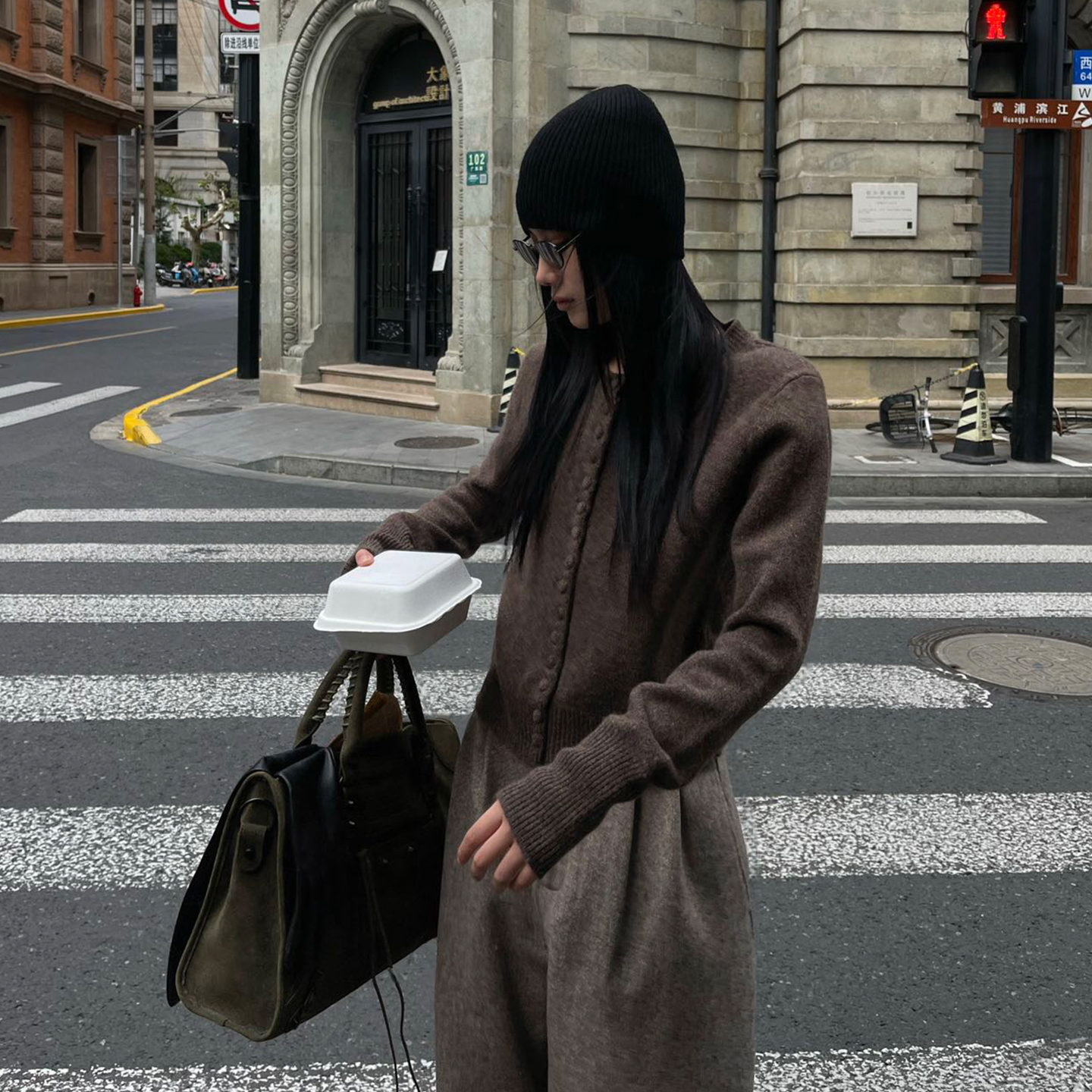 PURITY YH极简原创女2025秋冬!羊毛文艺复古上衣针织衫开衫打底衫