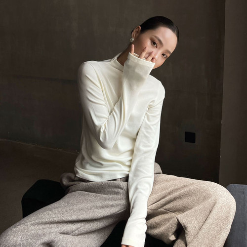 PUIRTY YH亲肤百搭半高领打底衫女秋冬修身长袖保暖内搭五色上衣