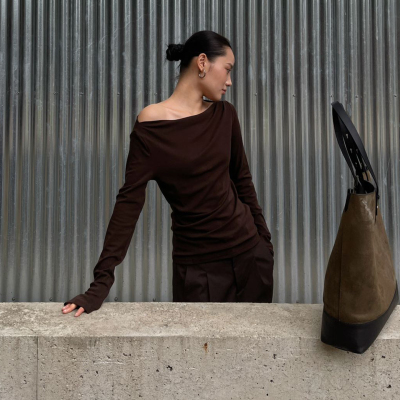 PURITYYH法式小众极简时尚长袖上衣一字领背心内搭气质打底衫T恤