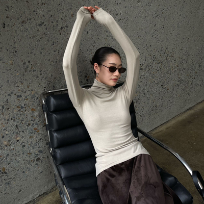 PUIRTY YH亲肤修身内搭打底衫女新款秋冬长袖t恤高领独特减龄上衣