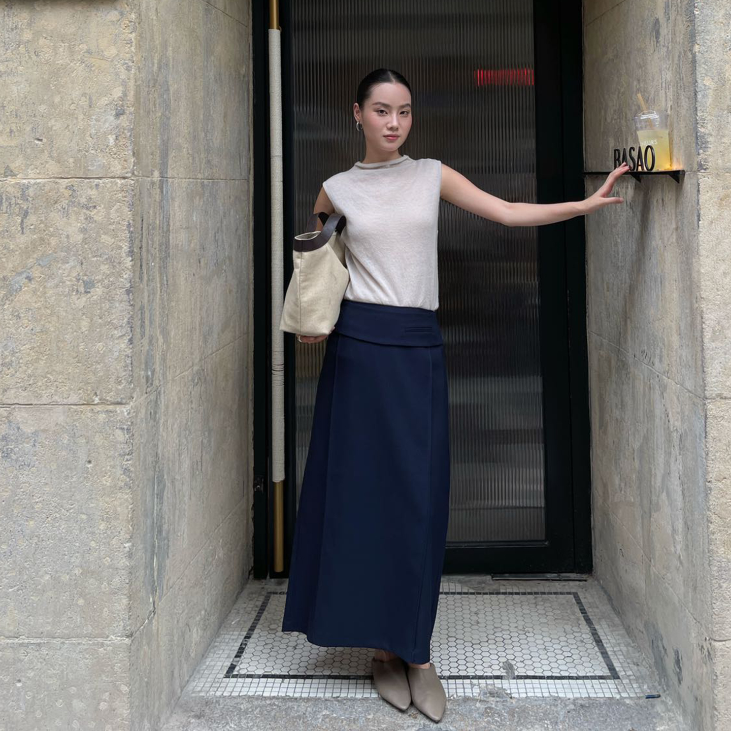 PURITYYH韩系小众简约通勤显瘦秋女直通半身裙休闲百搭气质半裙