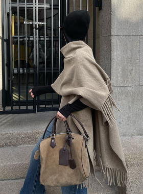 PURITYYH老钱风气质休闲披肩外套女装秋冬百搭显瘦保暖大围巾斗篷