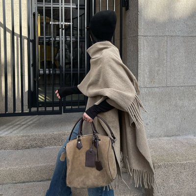 PURITYYH老钱风气质休闲披肩外套女装秋冬百搭显瘦保暖大围巾斗篷