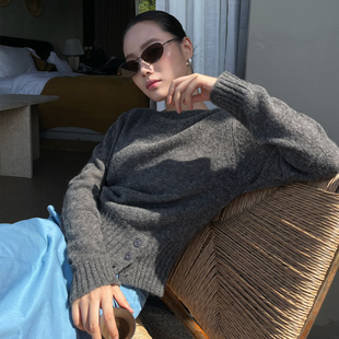 PURITYYH小众简约秋冬套头毛衣针织羊毛衫修身百搭短款高级感上衣