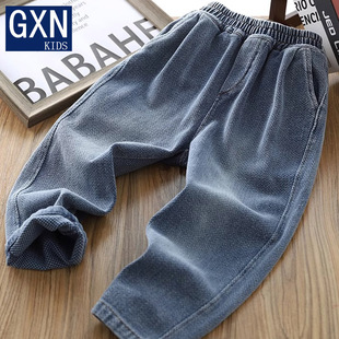 2025秋季 中大童百搭休闲裤 新款 复古直筒长裤 子 儿童时尚 男童牛仔裤