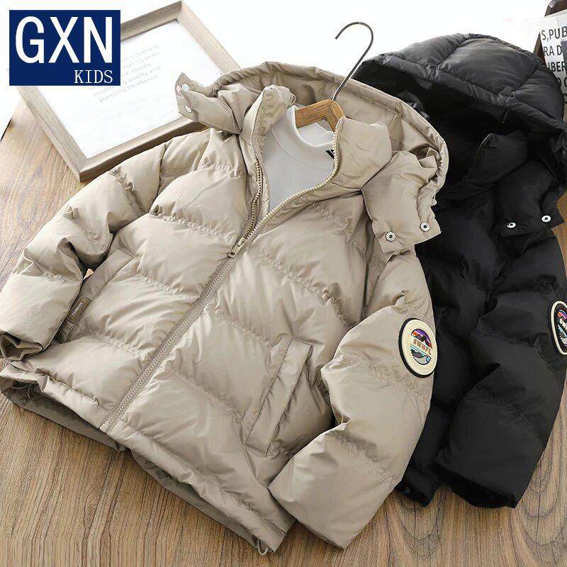 男童羽绒服2025冬装新款韩版加厚白鸭绒连帽外套大童保暖面包服潮