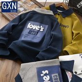 洋气酷帅长袖 儿童中大童秋季 翻领上衣 卫衣2026新款 男童春秋POLO衫