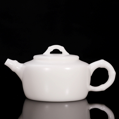 陶瓷茶壶羊脂玉瓷家用白瓷壶泡茶壶纯手工单壶虚心有节壶郑少伟作