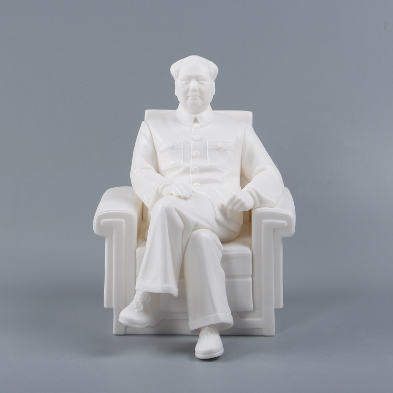 德化陶瓷毛主席瓷雕全身坐椅毛泽东白瓷像伟人礼物摆件张老师作品