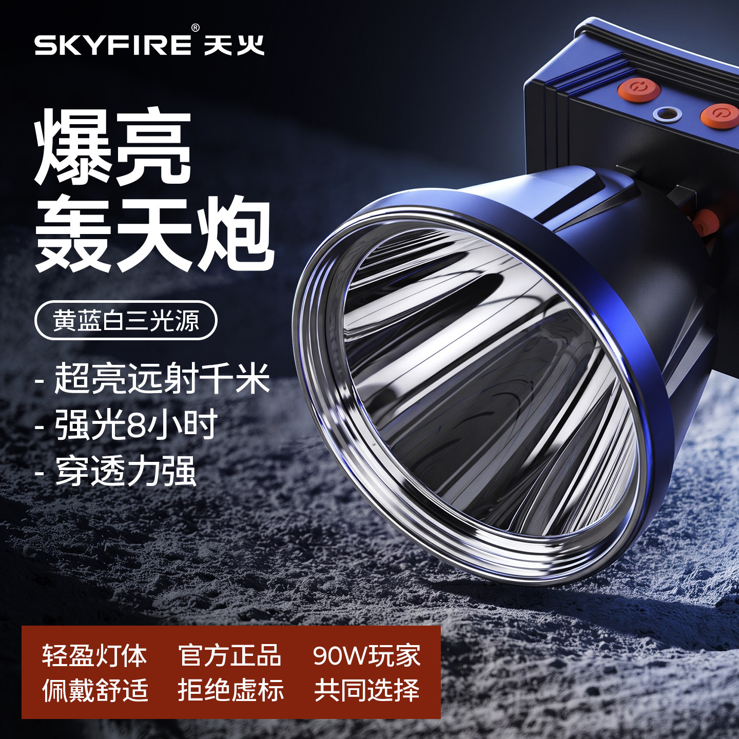 天火强光超亮头灯七天无理由退换图片