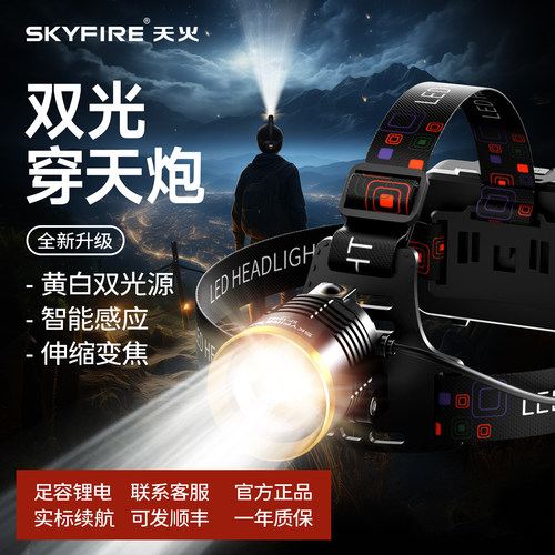 天火强光头灯超亮远射无理由退换