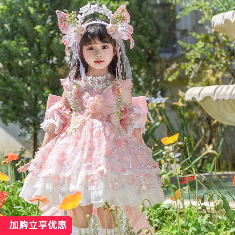 花仙子女童洛丽塔公主裙2026新款儿童生日礼服裙女宝洋气连衣裙