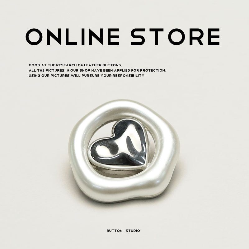 大小姐 珍珠银爱心金属纽扣小香名媛风毛衣扣子粗花呢外套西装扣,居家布艺,纽扣,淘宝优惠券,粉丝福利购,淘宝优惠卷