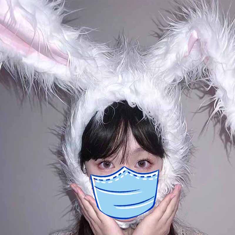 兔子帽毛绒表演道具少女心通用