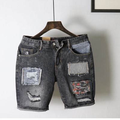 英伦夏季贴布修身小脚中裤新品