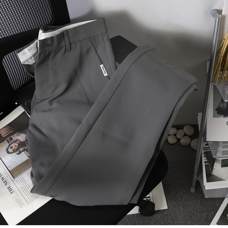 英伦品质休闲长裤子九分纯色修身商务男士西裤潮流百搭韩版柔软裤