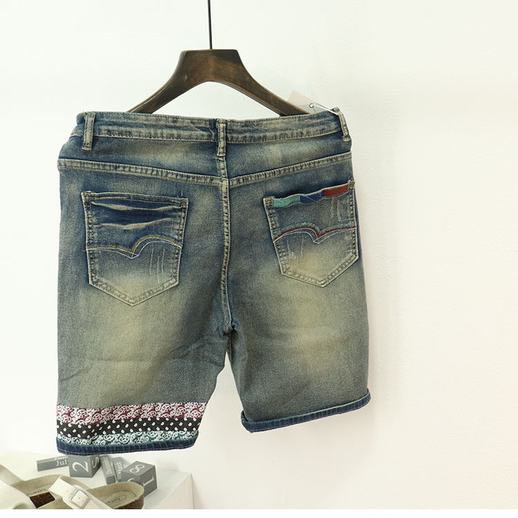 牛仔短裤男夏季薄款韩版潮流宽松直筒男士休闲弹力帅气五分裤痞帅