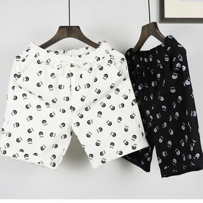 欧美时尚男士弹力印花中裤新品