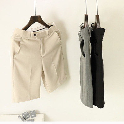 纯色休闲直筒夏装五分短裤