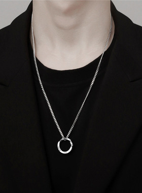 莫比乌斯项链男款潮牌百搭感小众高级感2024男生链男士卫衣链