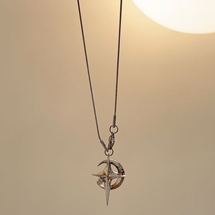 简约星芒小众星系项链冷淡风高级中性锁骨链甜酷毛衣链男女