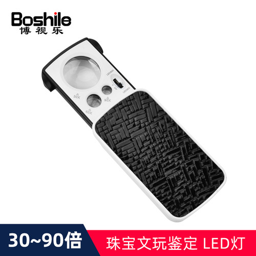 放大镜高清正品随身携带鉴定专用维修用高倍带灯便携式珠宝100
