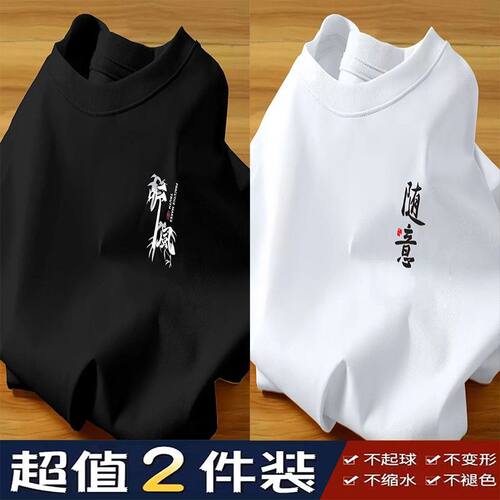 买一送一春夏季短袖t恤男宽松半