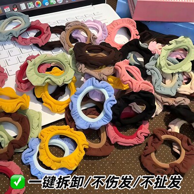 糖果色高弹木耳边不伤发发圈