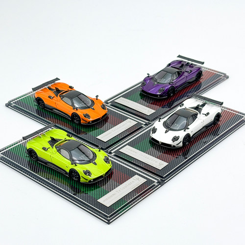 U2 1:64 帕加尼 zonda Tricolore 蓝碳 树脂汽车模型收藏摆件