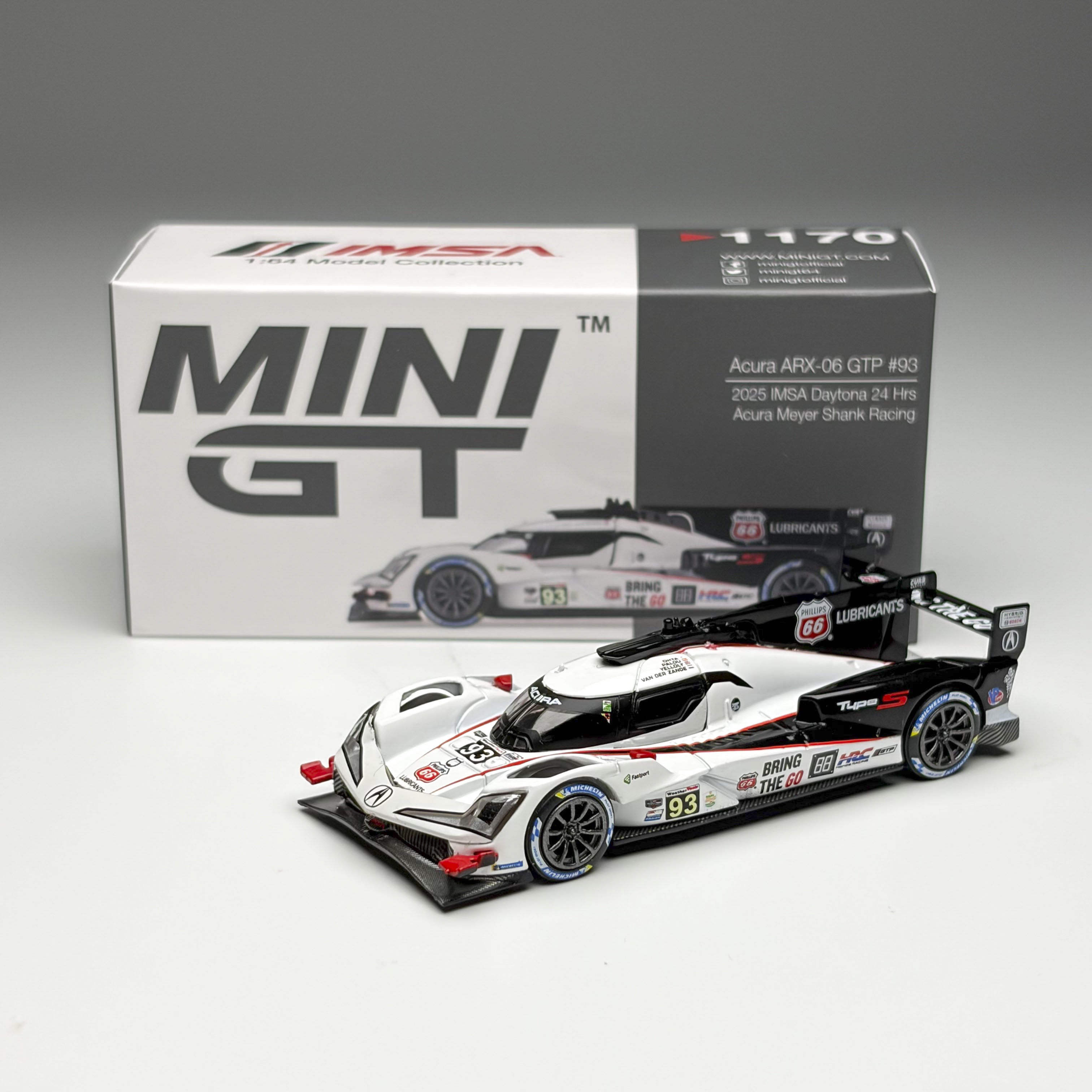 MINIGT 1:64 #1170本田讴歌Acura ARX-06 IMSA赛车 合金车模