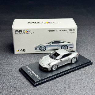 AR box 1:64 保时捷911Carrera(992.1) GT银 仿真合金模型