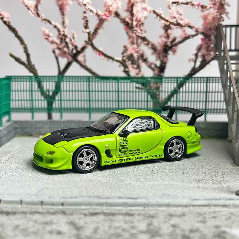 Tarmac Works 1:64合金模型VERTEX RX-7 FD3S浅绿色