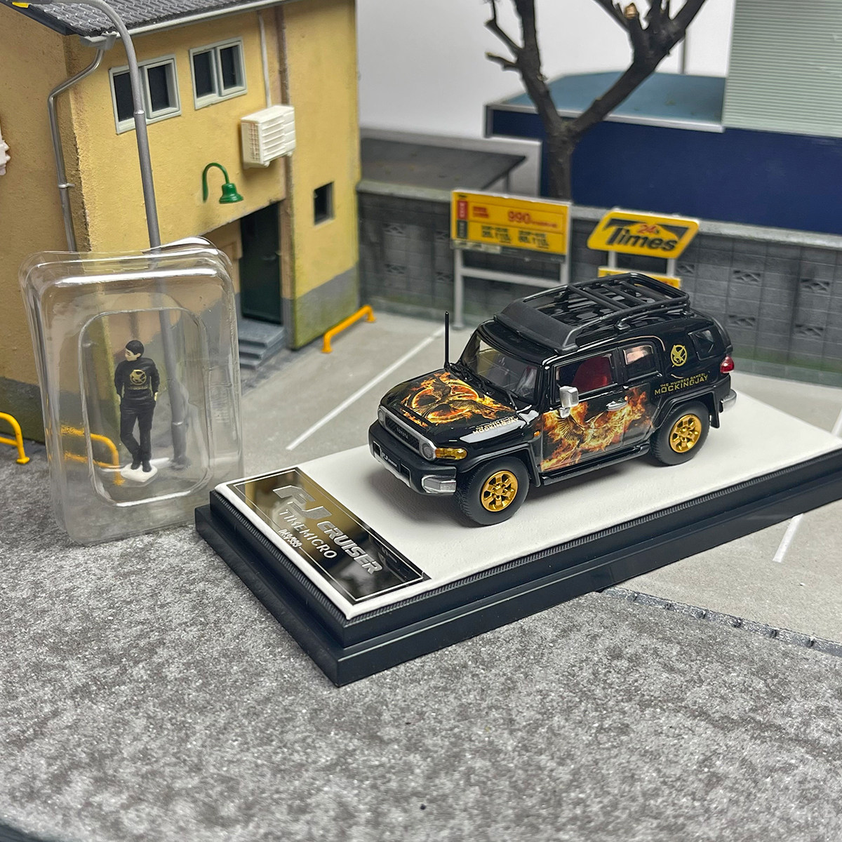 TIMEMICRO1:64丰田酷路泽FJ吉普车模型森林公园仿真合金车模摆件